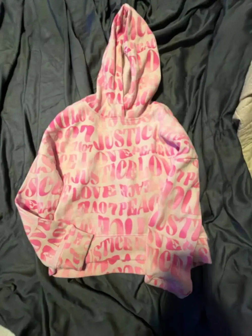 3pc girls 7/8 bundle justice hoodie, gar-animals overalls and  pink shirt